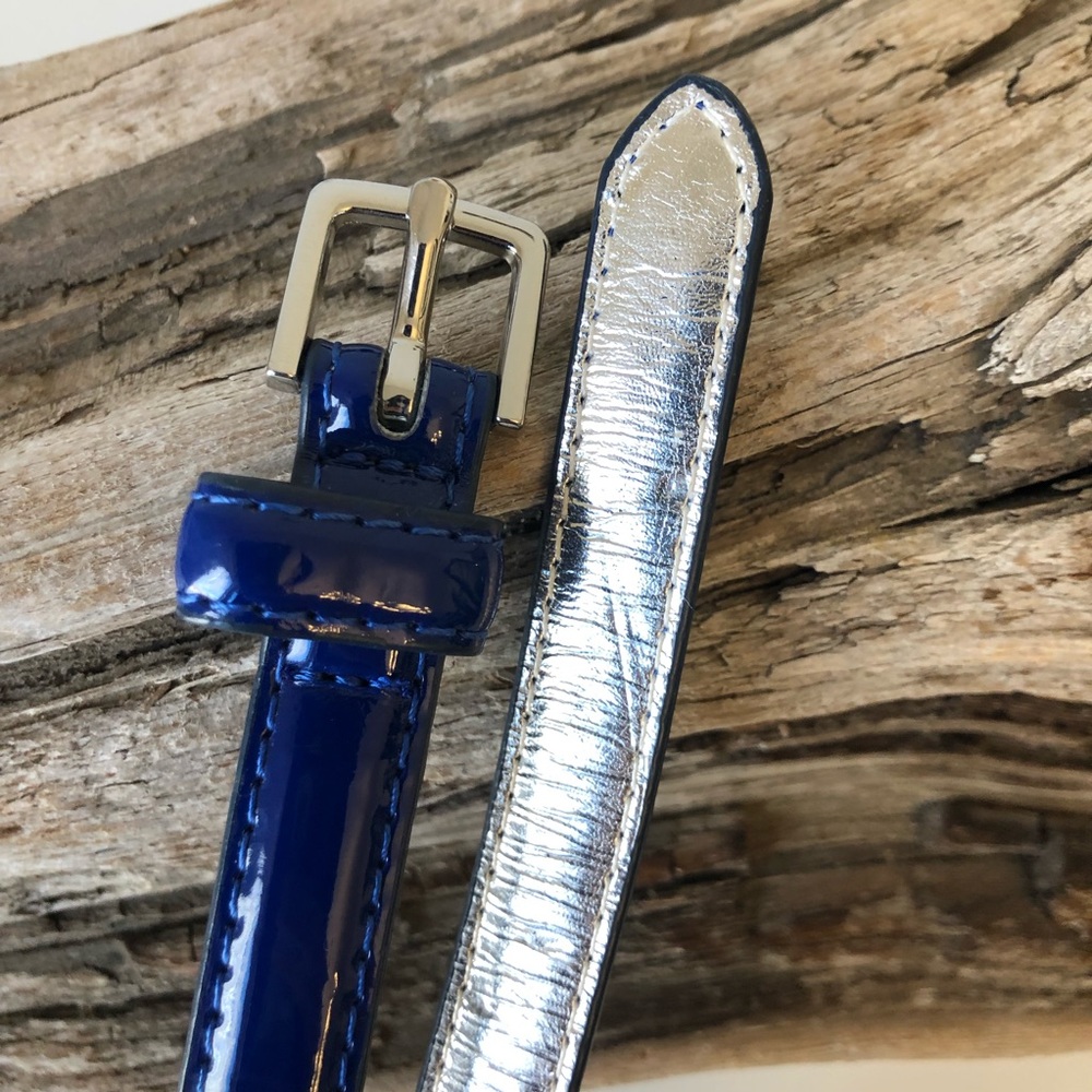 GAP Blue/silver Patent Leather Belt